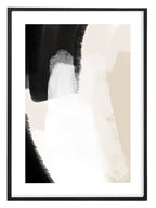 Neutral abstract wall art featuring layered beige and dark brown strokes