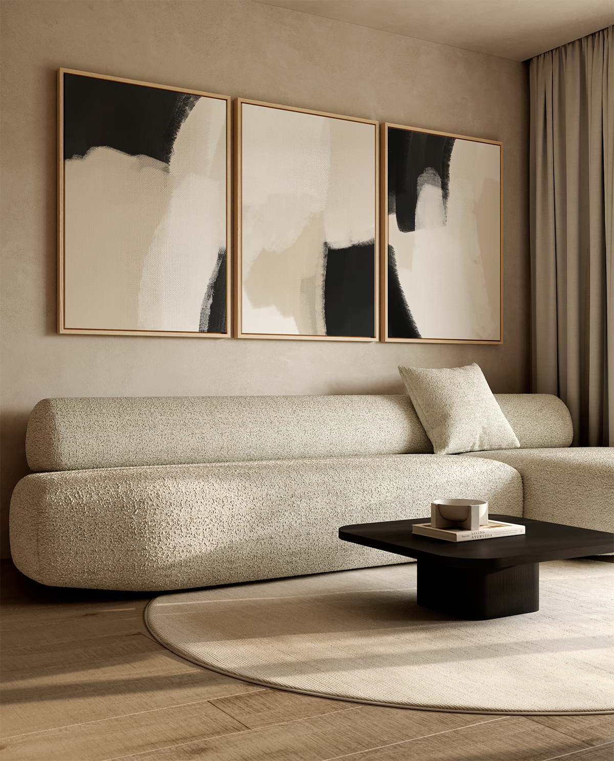 Odo Beige Wall Art Set