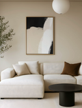 calm beige and neutral wall art in a modern and stylish living room