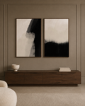 Peace Beige & Black Wall Art Set of 2