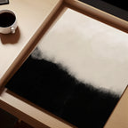 Flat lay of the Peace print styled with simple neutral elements