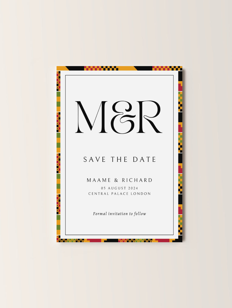 Save The Date Kente Wedding Card Akua Home 