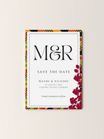 Load image into Gallery viewer, Save The Date Kente Wedding Card Akua Home 
