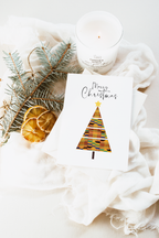 White holiday greeting card with minimal seasonal design elements