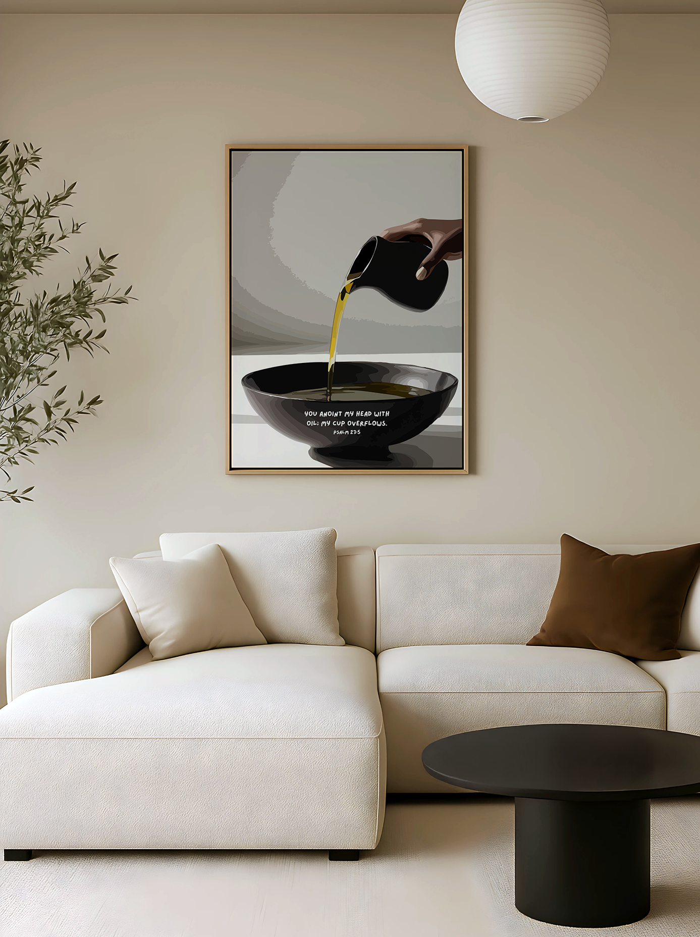 Modern christian wall art you anoint my head with oil