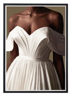 Abstract wall art featuring a stylised female figure with flowing shapes and soft neutral tones