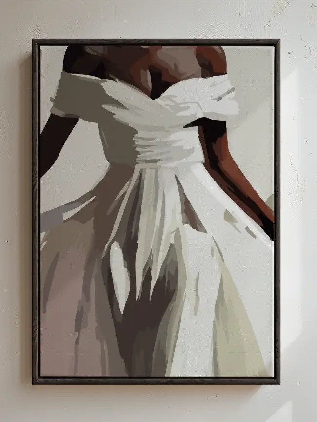 Abstract Lady In Dress - Canvas Art