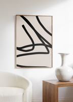 Abstract line wall art featuring layered linear details