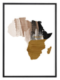African-inspired abstract artwork featuring sand-toned textures in an Africa silhouette