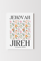 Jehovah Jireh flower wall art featuring organic forms in warm neutral colours