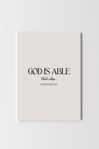 God is able minimal modern wall art in modern neutral setting