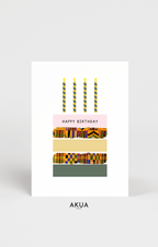 Birthday cake greeting card styled with an envelope