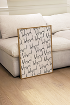 Blessed typography wall art with clean modern lettering