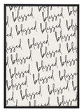 Typography wall art featuring the word Blessed in a minimalist style