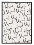 Typography wall art featuring the word Blessed in a minimalist style