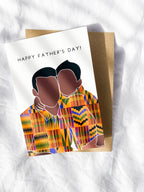 Lifestyle view showing African-inspired Father’s Day cards arranged together