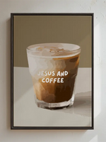 Load image into Gallery viewer, Jesus And Coffee - Canvas Art
