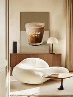 Typography wall art reading Jesus and Coffee styled with clean lettering on a neutral backdrop