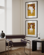 Africa and Afro comb artwork highlighting cultural symbolism