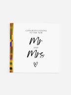 Classic Mr and Mrs wedding card with simple refined typography