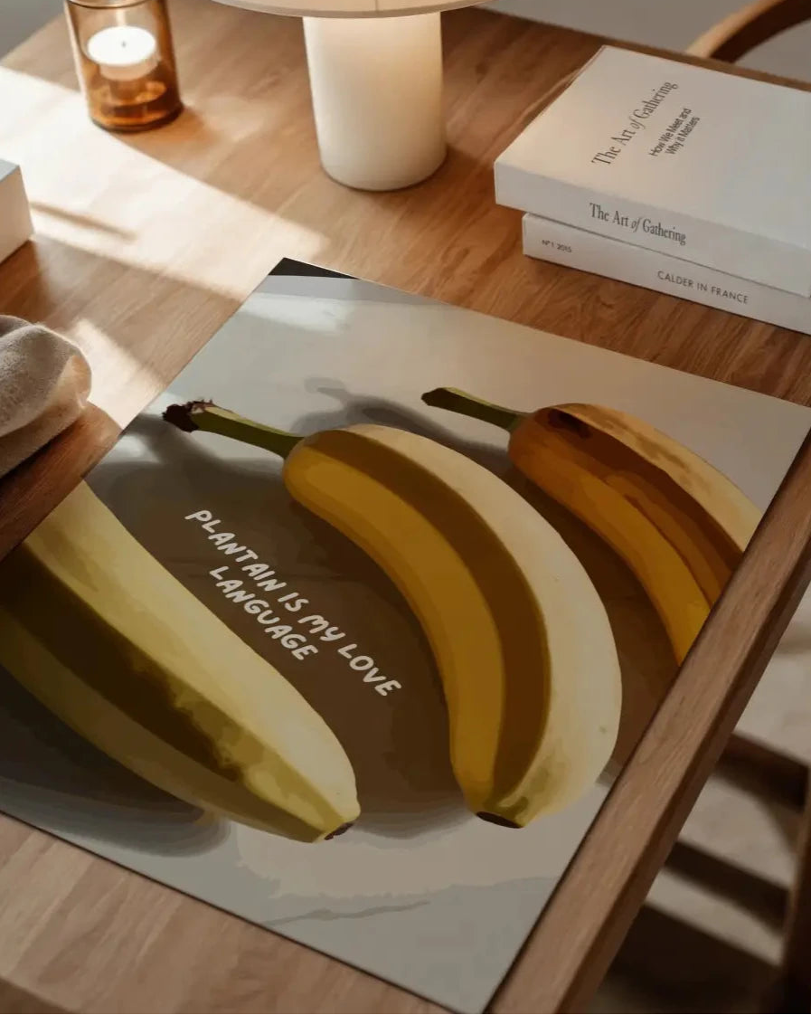 plantain is my love language african wall art flat lay