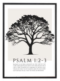 Typography wall art featuring a psalm verse in a calm balanced layout