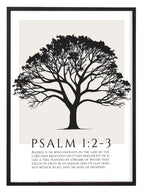 Typography wall art featuring a psalm verse in a calm balanced layout