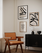 Coordinated wall art set featuring abstract lines and minimal styling