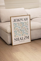 Typography wall art featuring the word Shalom displayed as a single piece