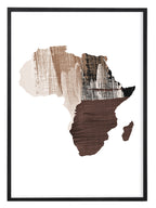 African-inspired abstract artwork featuring expressive paint strokes forming an Africa motif