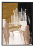 Abstract brush stroke wall art with layered sand-toned details