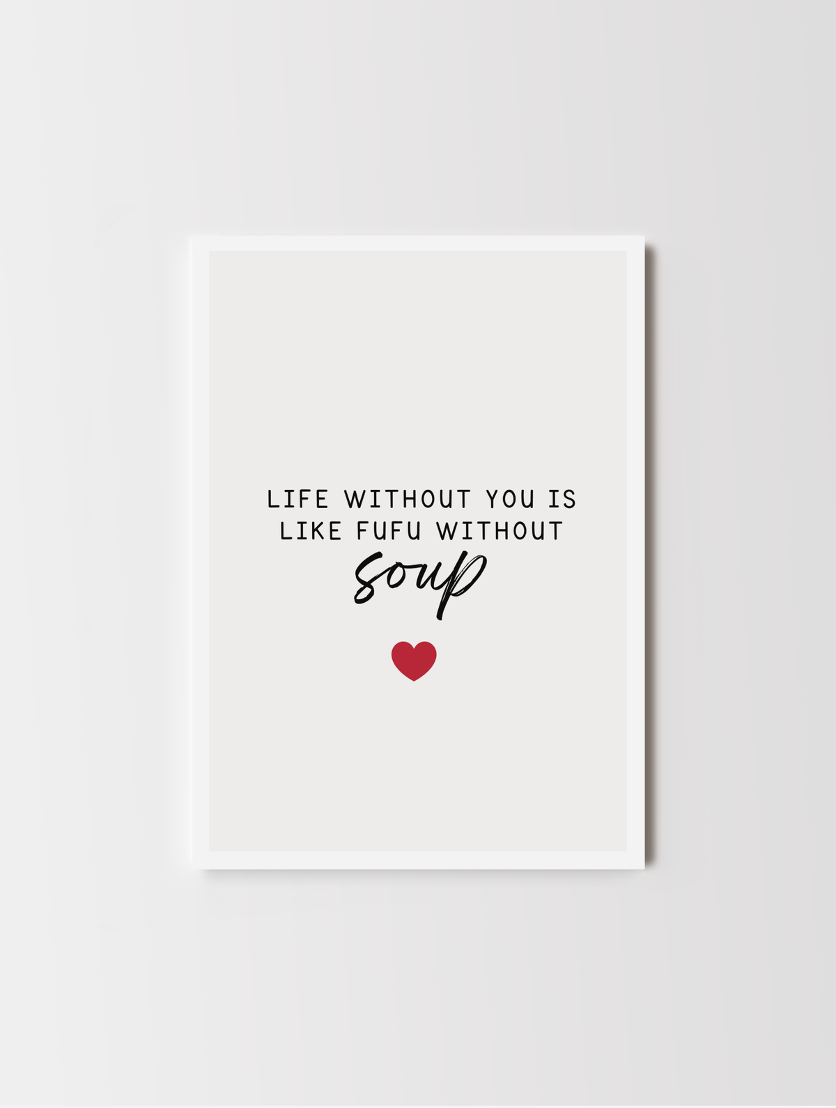 African-inspired Valentine’s card featuring bold typography and colour